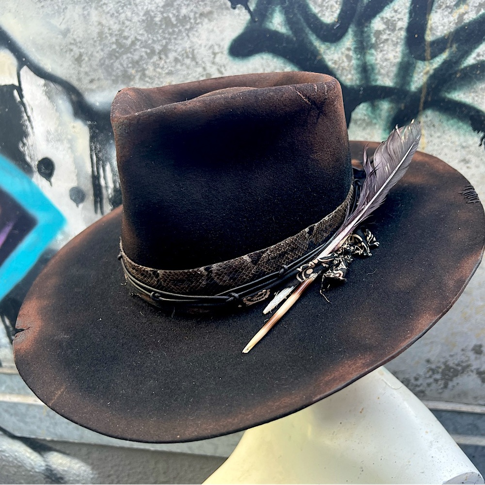AFTER MIDNIGHT Custom Burned Dynafelt Hat - Picture 3 of 11